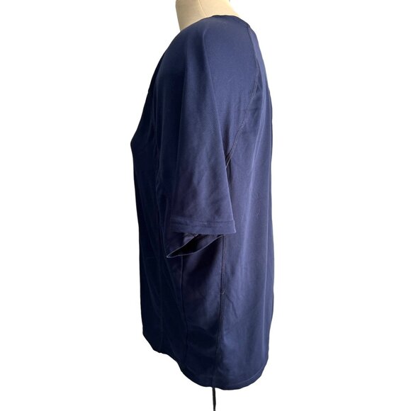 bcg Navy Blue Active Work Out Shirt Sz Large Short Sleeve Mens Round Neck Moistu - Picture 7 of 8